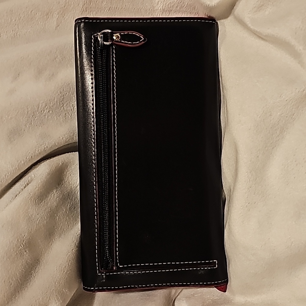Lodis trifold black and red leather wallet very good condition - Picture 3 of 9